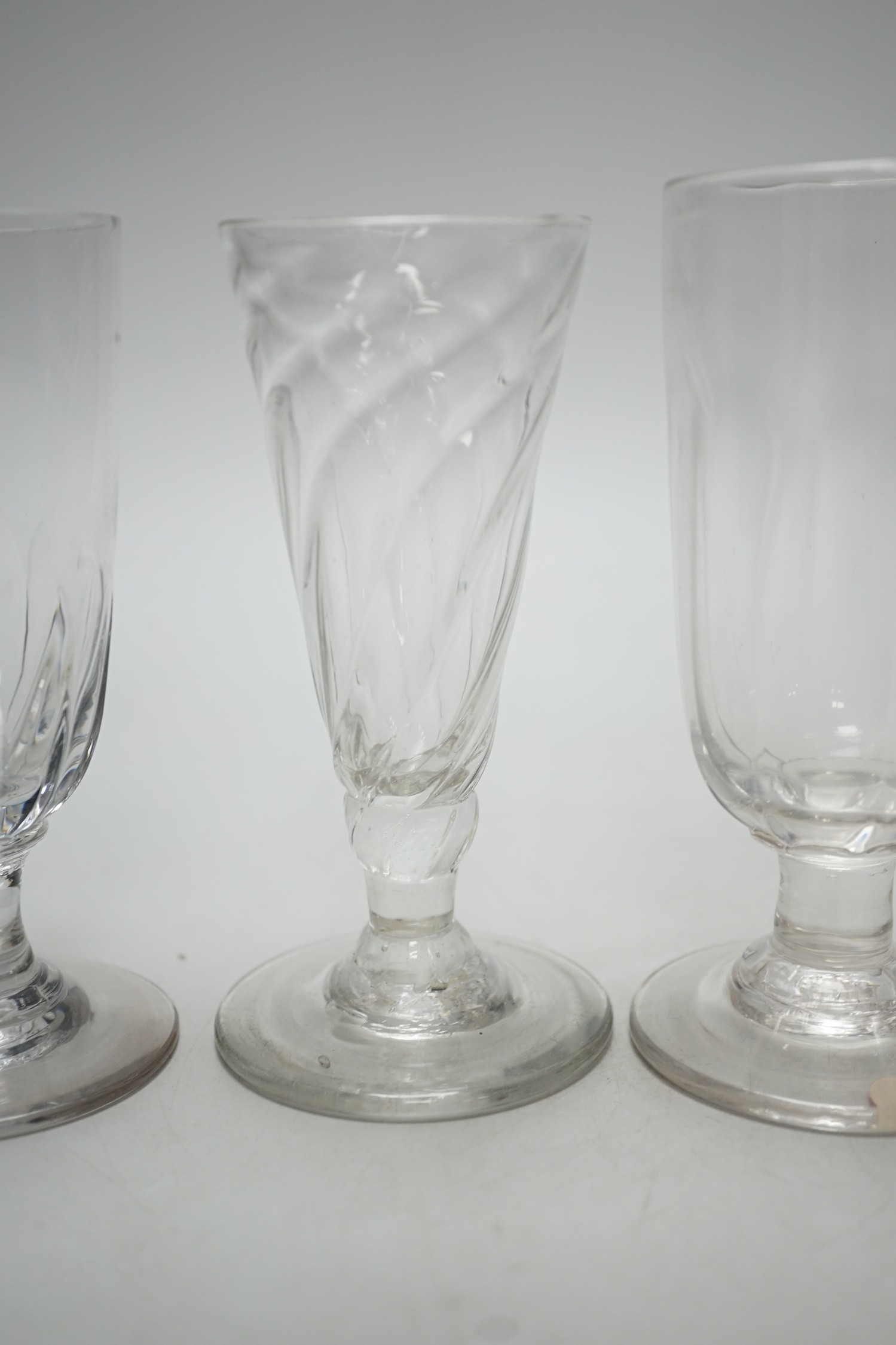 Five Georgian ale glasses. Tallest 13.5cm